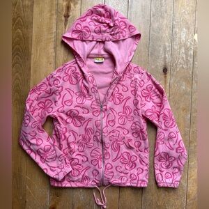 Floral Pink Women's Zip Up Hoodie Small
